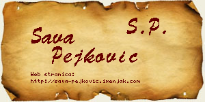 Sava Pejković vizit kartica